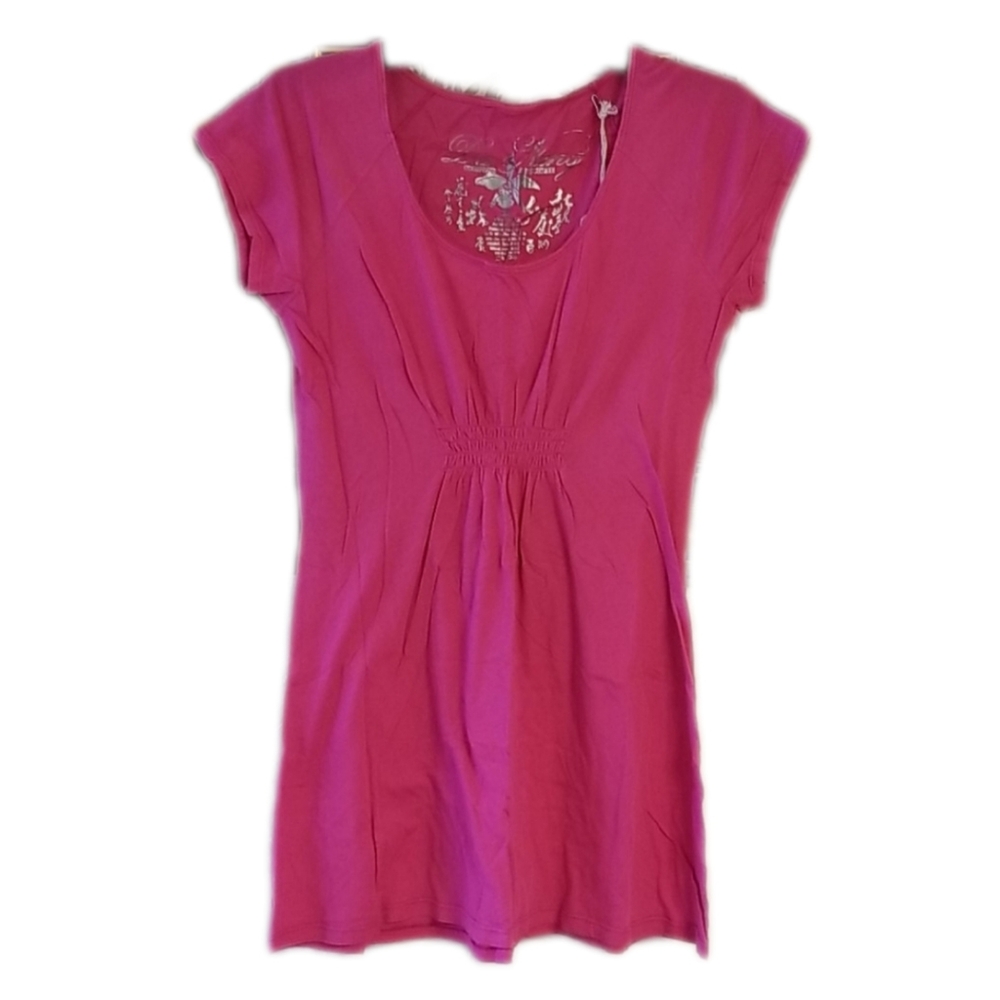Da-Nang Pink Short Sleeve Top with Pouch Small